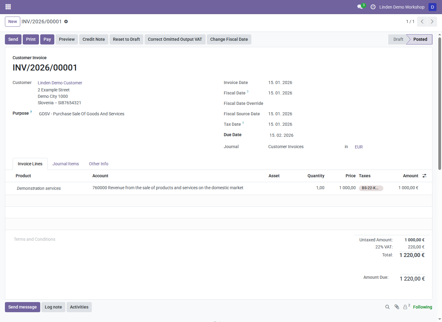 Synthetic outstanding invoice