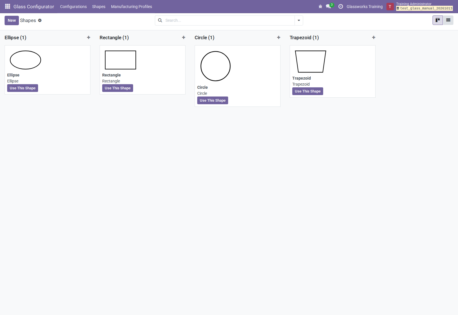 Shape catalog