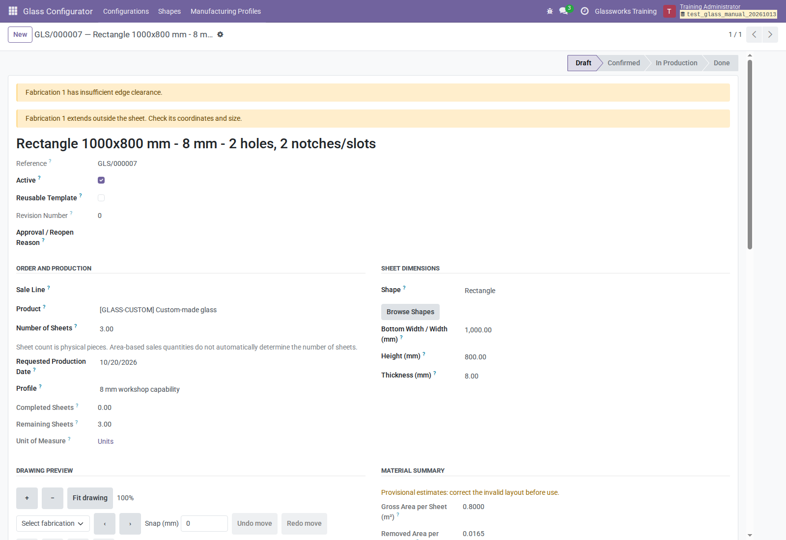 Invalid outside fabrication feedback